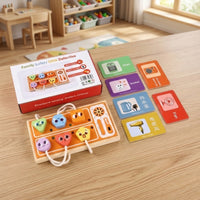 Wooden Busy Board Young Child Busy Board Tactile for Travel, Young Children