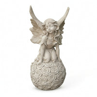 Fairy Figurine with Floral Base Whimsical Fairy Ornament Cute for Flower Bed