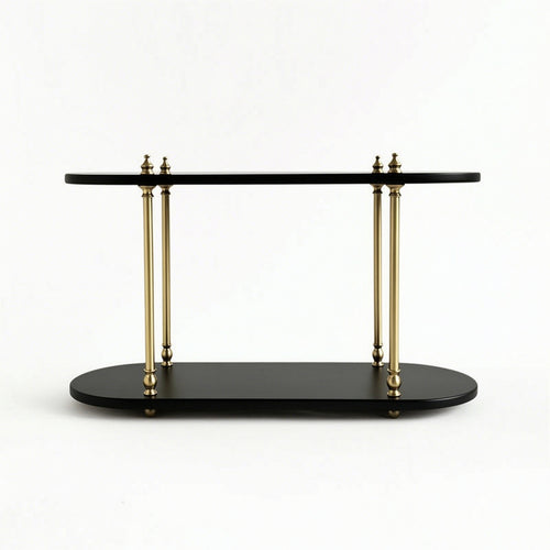 Desktop Shelf Organizer Vintage-Retro-Chic Desk Organizer Rack Home Desk Shelf with Two Tiers for Vanity, Bar, Sideboard