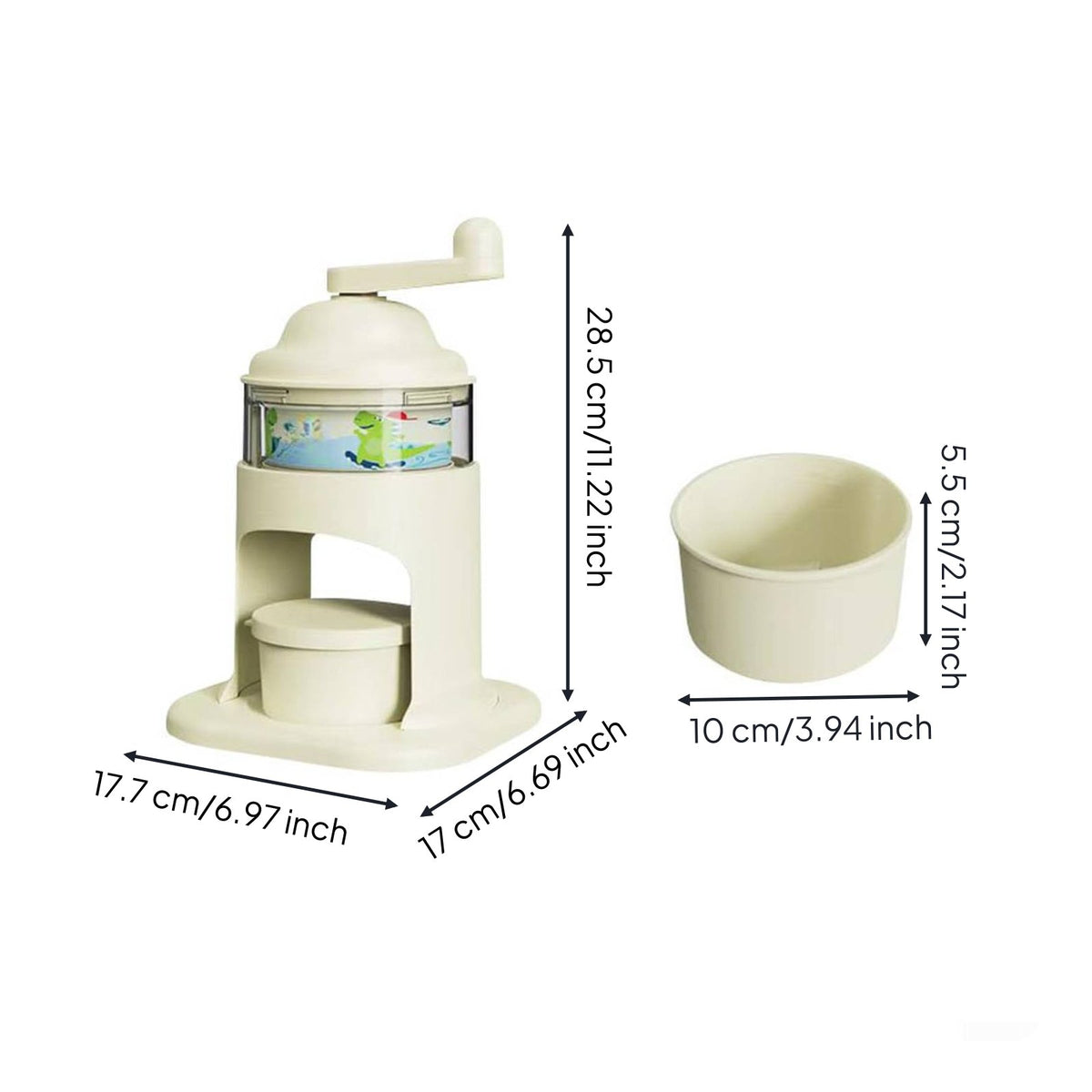 Hand Crank Ice Crusher Stainless Steel Blade Manual Ice Crusher for Families