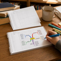 B5 Cornell Mind Map Notebook with Detachable Loose-Leaf Pages for Students