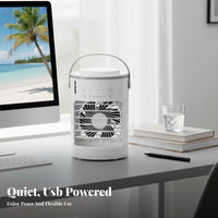 Desktop Air Chiller 7-Color Portable Water-Cooled Chiller Triple Fan Settings Speeds Desktop Misting Fan for Bedroom, Dorm Room, Camping