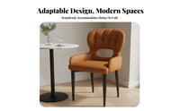 Curved Spine Supportrest Dining Chair Italian Aesthetic Upholstered Seat Minimalist Design Anti-Slip Foot Pads for Hotel