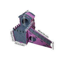 Modular Castle Hideout Star Cutout Multi-Level Cat House Ramp