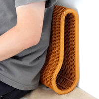 Handwoven Rattan-Style Cooling Pillow for Neck Support, Washable, Wave Shape