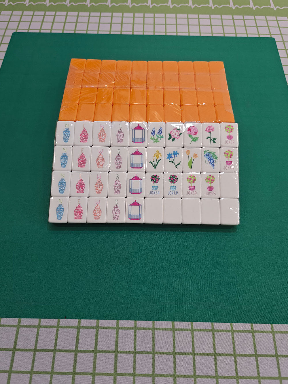 Custom Acrylic American Mahjong Tiles - 4-Layer Set in Dark Green