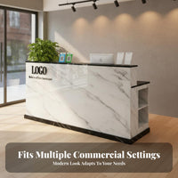 Modern Front Desk Counter Reception Retail Checkout Counter Sturdy Material Spacious Workspace Suitable for Retailers Receptionists Boutique Salon Corporate Workplace