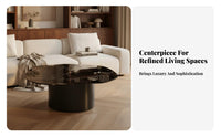 2 Pieces Nesting Table Set Distinctive Shape Irregular Nesting Tables Modern Design Sculptural Base for Adults, Small Spaces