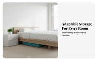 Flat Rolling Storage Bin Low-Height Under-Bed Container Space-Saving for Closet