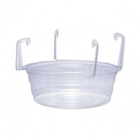 5 Pieces Clear Hanging Basket Drainage Pan with Hooks Easy to Clean for Patio
