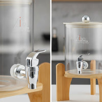 High-Borosilicate Glass Drink Dispenser with Stand Clear Glass Beverage Dispenser with Tap Easy to Use Stainless Steel for Buffets