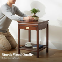 Carved Wooden Riser Traditional Design Display Stand Intricate Carving Multipurpose for Collectors, Gift Givers, Entryway