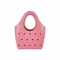 Perforated Tote Simple to Clean Tote with Oval Handle Breathable Beach Bag for Pool, Shower