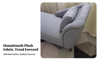 Modern Minimalist design Houndstooth Pattern Chaise Light Luxury Design Daybed Space-Saving Lounge Chair Ergonomic contour for Apartment Dwellers, Homeowners, Book Lovers, Living Room, Small Apartments, perusing corner, Home Office