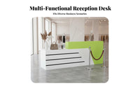 Modern Reception Desk Easy to Clean Cashier Checkout Counter Scratch Resistant High Gloss Front Desk for Receptionists, Store Owners, Company Entrance