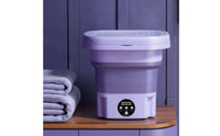 Foldable Washing Machine with Basket Electrical Outlet Powered Mini Washing Machine Portable Washer Water-Resistant Collapsible