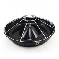 Round Piglet Feeding Trough Anti-Rooting Pig Feeder with Wire Guard Piglet Feeder with Metal Frame for Pigs