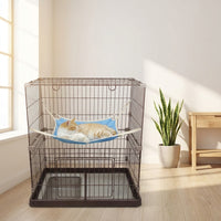 Cat Hammock and Hanging Cat Bed for Indoor Cats, Pet Cage Swing with Metal Hooks, Single Unit for Metal Cage Enclosures, Small Hanging Pet Bed