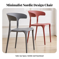 Bowed-Backrestrear Side Chair Nordic and Design Household Furniture Minimalist Design Easy to Clean for Home Dwellers