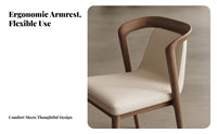 Upholstered Wood Frame Chair Modern Design Dining Seat Minimalist Design Ergonomic Supportrest for Study Room, Home Office