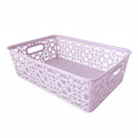 Underwear Organizer Bin Ventilated Plastic Lace Basket with Lid for Bedroom