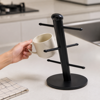 Modern Mug Tree, Freestanding Cup Holder for Coffee Cups, Draining Countertop Mug Tree for Drying Mugs, Space Saving