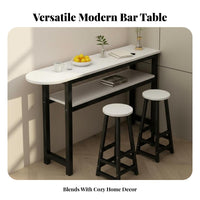 Minimalist High Top Table Sturdy Steel Frame Living Room Divider Table Space Saving Home Furniture for Homeowners, Adults, Cafe, Dining Area, Entryway