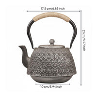 Cast Iron Kettle Cherry Blossom Floral Kettle Rounded Body