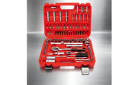 Organized Mechanics Tool Set Long-Lasting Socket and Wrench Set Heavy Duty Tool Kit with Carrying Case Rugged for Drivers, Car Repair, Garage