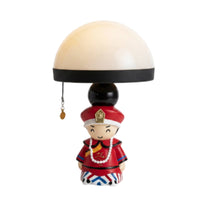 Dome Shade Lamp Soft Glow Chinese Figurine Night Light Regal Style Jellyfish Night Light for Bedroom