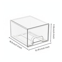 Stackable Storage Drawer Desktop Transparent Drawer Organizer Modular Transparent Makeup Organizer for Vanity
