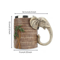 Elephant Cup Food-Grade Stainless Steel Cup Tropical Palm Relief