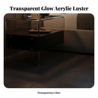 Clear C-Shaped Table Transparent Design Nightstand Space-Saving for Small Spaces