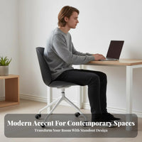 Armless Rolling Chair 360-Degree Swivel Molded Shell Task Chair Minimalist