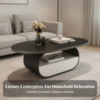 2 Pieces Minimalist aesthetic Round Nesting Tables Modern Look Coffee Table Set Two-Tsingle Color Household Furniture Space-Saving for Apartment Dwellers, Interior Design aficionados, Homeowners, Living Room, Small Spaces, Lounge Area
