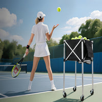 Foldable Ball Collection Carrier Metal Frame Folding Ball Carrier Textile Basket Open Top