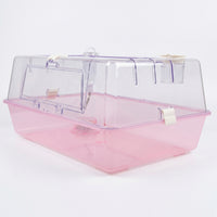 Large Hamster Cage with Panoramic View, Clear Transparent Habitat for Syrian Hamsters, Top Opening Design with Exercise Wheel and All Accessories