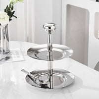 Nordic Light Luxury Stainless Steel Double-Layer Fruit Bowl