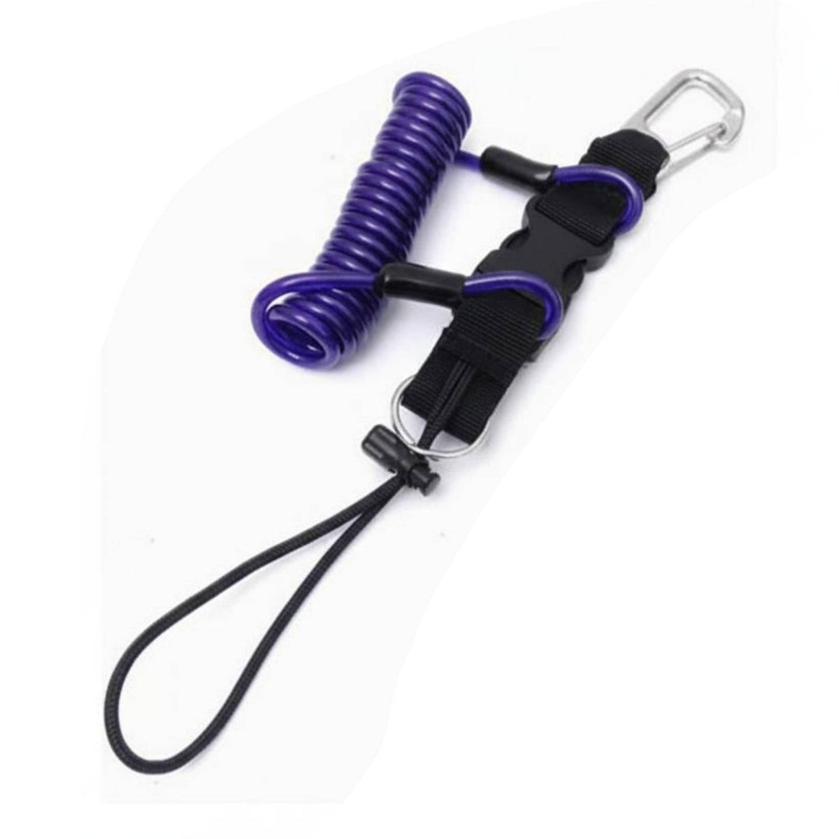 Quick Release Coil Lanyard Anti-Drop Scuba Diving Camera Lanyard Extends to 1.5m Coiled Spring Rope for Snorkeling