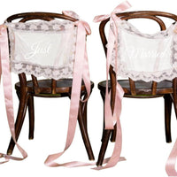 2pcs Newlywed Wedding Chair Back Decor, Vintage Lace Table Decoration for Wedding Ceremony