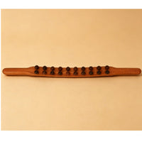 Double Row Massage Stick Full Body Use Wooden Bead Massage Roller for Home