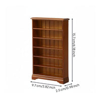 1:12 Scale Wooden Bookshelf Paintable Dollhouse Bookcase Birch Wood Material Small Dollhouse Storage Shelf for Model Hobbyists