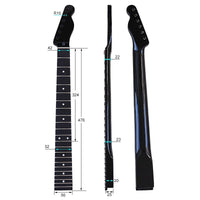 TL Style Black 22-Fret Glossy Fingerboard with 10mm Dot Inlay Holes, Maple Guitar Neck for DIY