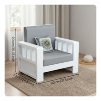 Solid Wood Sofa Set Sturdy Construction 3 Seater Wooden Sofa High-Resilience Foam Cushions Modern Chinese Design Couch for Home, Lounge
