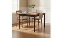 Solid Wood Square Dining Table Dark Walnut Wooden Dining Table Vintage-Inspired Furniture Farmhouse for Small Apartment, Study Corner