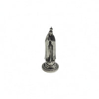 Tabletop Antique Metal Figurine Embossed Detailing Robed Figurine Small Ornate Base Statue for Desk, Office, Car
