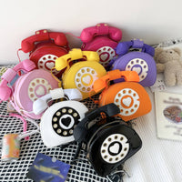 Telephone Handbag Street Style Dial Telephone Bag Detachable Strap Fashion Accessory for Women
