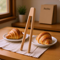 Wooden Food Clip Unwaxed Serving Tongs Slim Arms