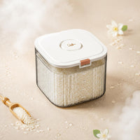 2 Pieces Rice Container Large Capacity Grain Storage Bin Transparent Scale