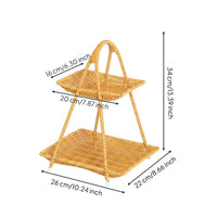 Rectangular Wicker Basket Tray Portable Home Container Multipurpose